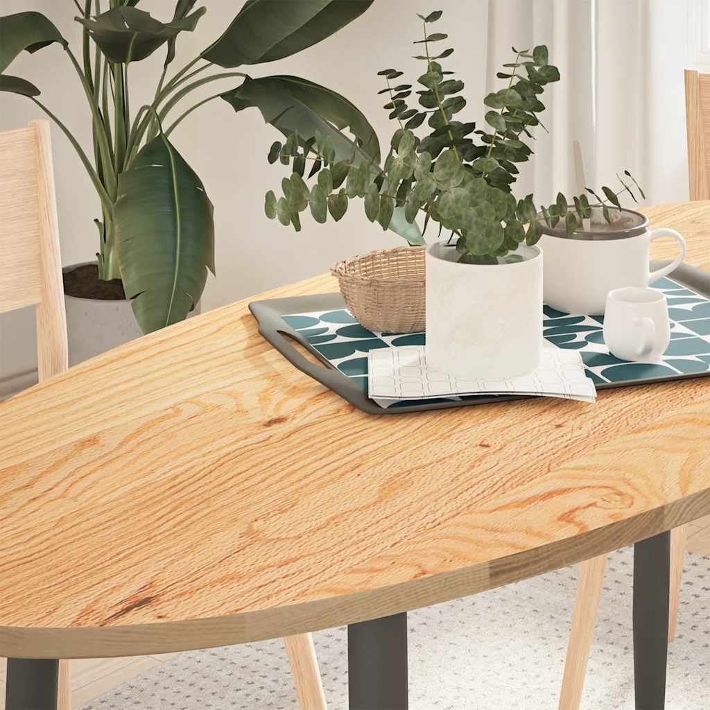 vidaXL Επιτραπέζια επιφάνεια 140x60x2 εκ. από Μασίφ Ξύλο Δρυός Οβάλ