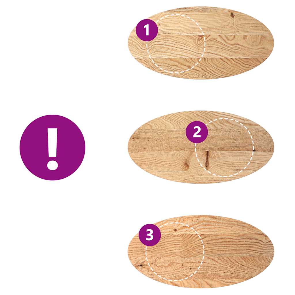 vidaXL Επιτραπέζια επιφάνεια 100x50x4 εκ. από Μασίφ Ξύλο Δρυός Οβάλ