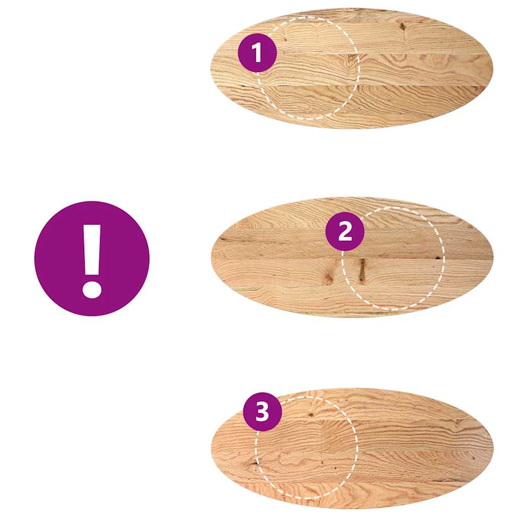 vidaXL Επιτραπέζια επιφάνεια 140x60x4 εκ. από Μασίφ Ξύλο Δρυός Οβάλ