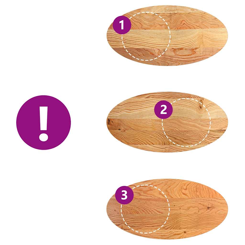 vidaXL Επιτραπέζια επιφάνεια Ανοιχτό Καφέ 120x60x2 εκ. Ξύλο Δρυός Οβάλ