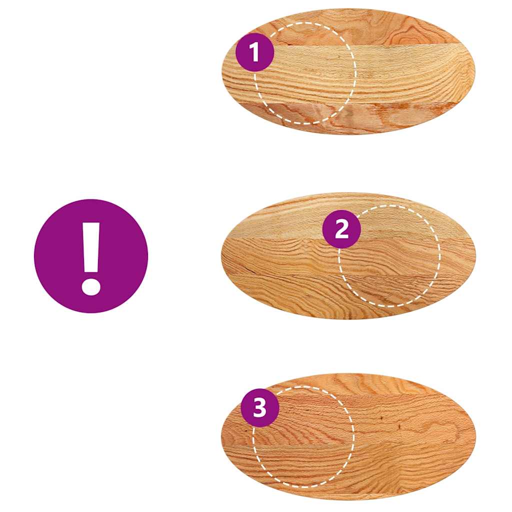 vidaXL Επιτραπέζια επιφάνεια Ανοιχτό Καφέ 80x40x4 εκ. Ξύλο Δρυός Οβάλ