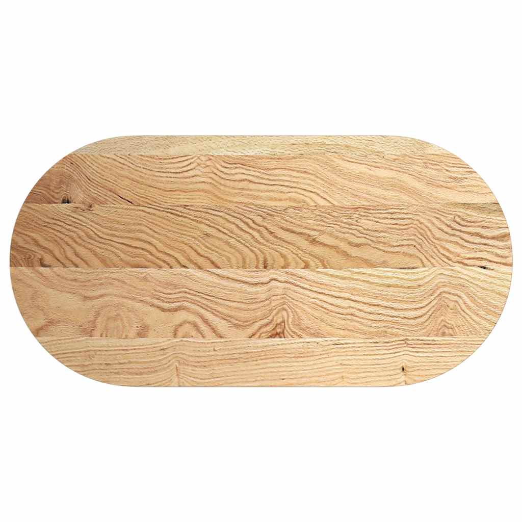 vidaXL Επιφάνεια Τραπεζιού Οβάλ 120x60x2 εκ. από Μασίφ Ξύλο Δρυός