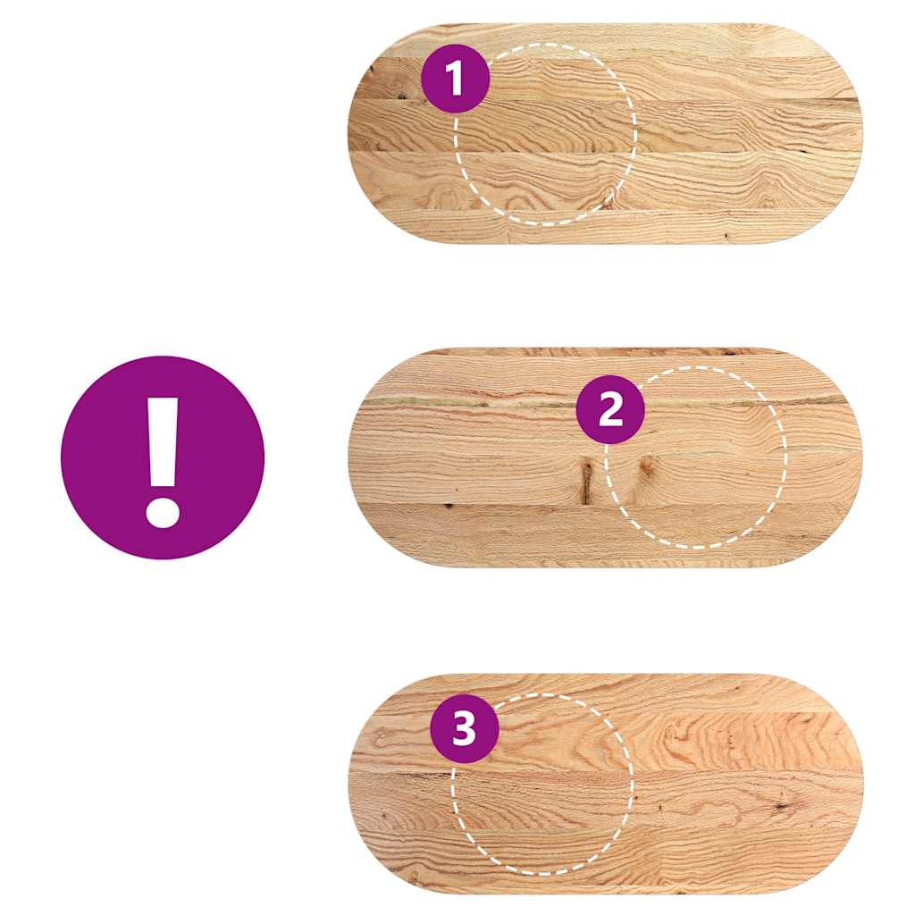 vidaXL Επιτραπέζια επιφάνεια 140x60x2 εκ. από Μασίφ Ξύλο Δρυός Οβάλ