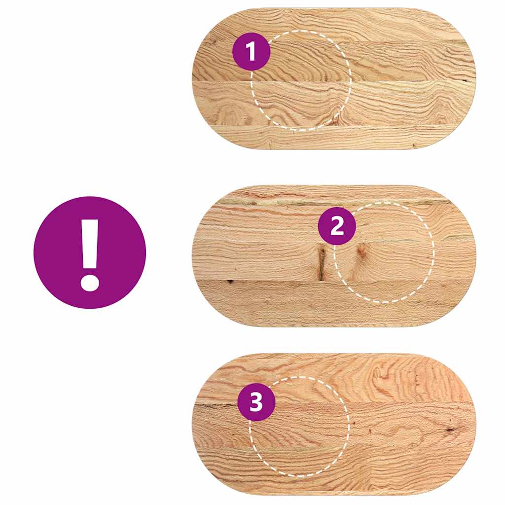 vidaXL Επιτραπέζια επιφάνεια 100x50x4 εκ. από Μασίφ Ξύλο Δρυός Οβάλ