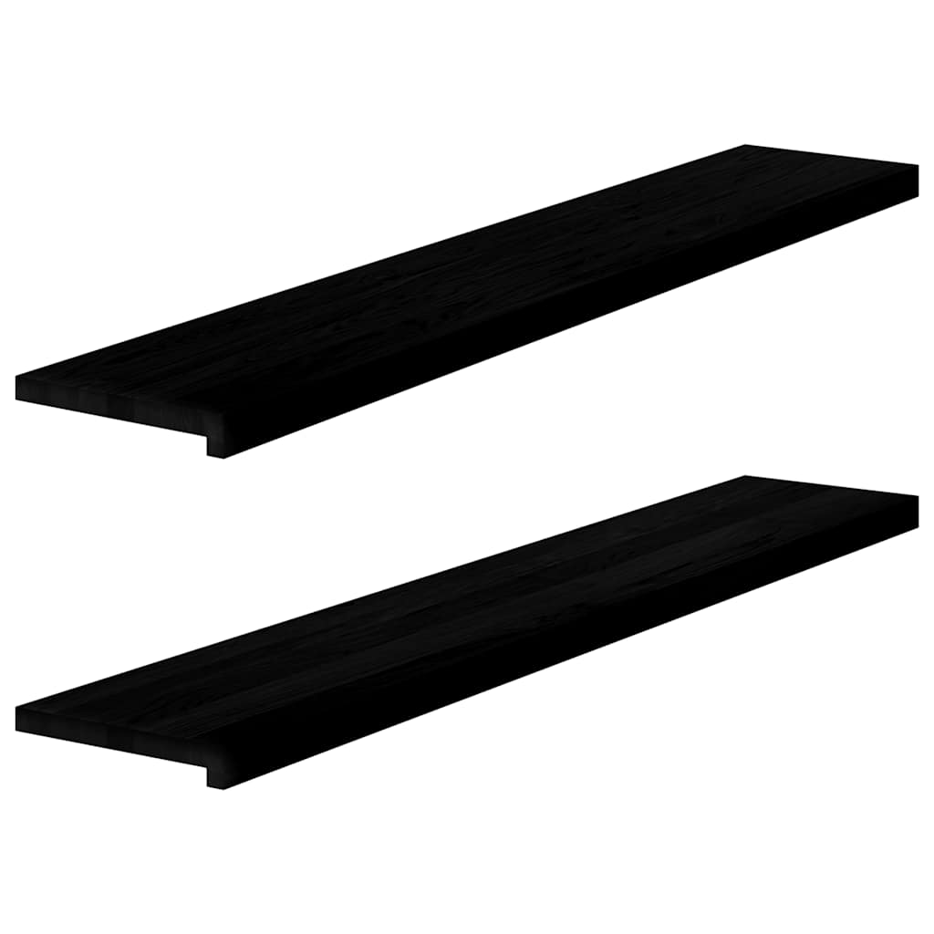 vidaXL Περβάζια παραθύρων 2 τεμ. Σκ. Καφέ 140x25x2εκ. Μασίφ Ξύλο Δρυός