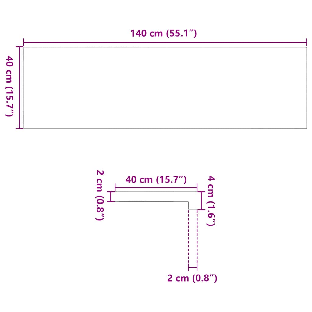 vidaXL Περβάζια παραθύρων 2 τεμ. Σκ. Καφέ 140x40x2εκ. Μασίφ Ξύλο Δρυός