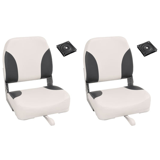 vidaXL Πτυσσόμενο Κάθισμα Σκάφους 2 Σετ με Χαμηλή Πλάτη