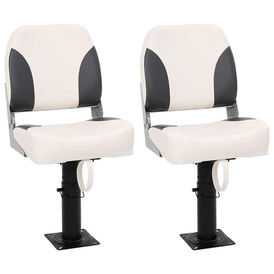 vidaXL Πτυσσόμενο Κάθισμα Σκάφους 2 Σετ με Χαμηλή Πλάτη