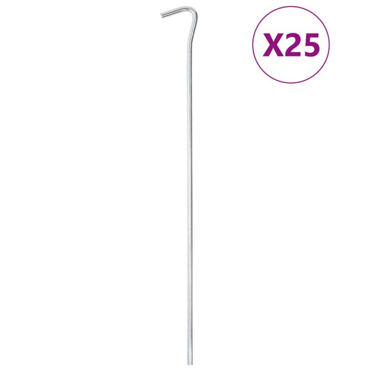 vidaXL Πασσαλάκια Σκηνής 25 τεμ. 30 εκ. Ø5 χιλ. Γαλβανισμένο Ατσάλι