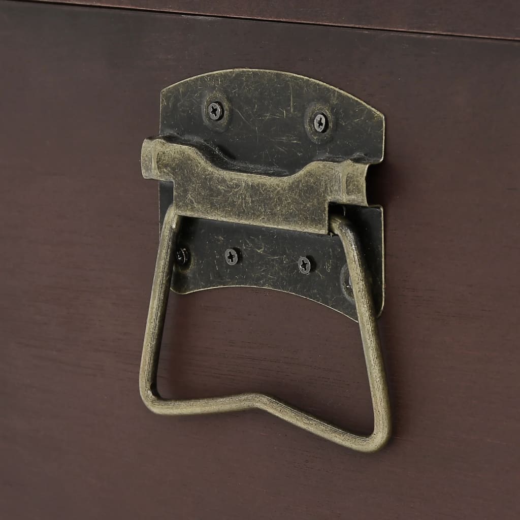 vidaXL Σεντούκι με Μάνταλα Σκούρο Καφέ 79,5x39,5x39,5 εκ. Κόντρα Πλακέ