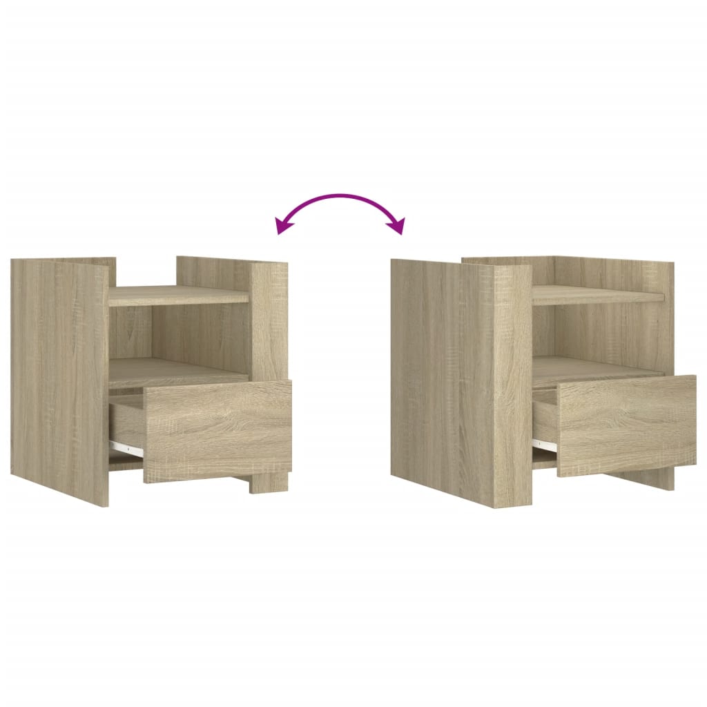 vidaXL Κομοδίνο Sonoma Δρυς 45x50x50 εκ. από Επεξεργασμένο Ξύλο