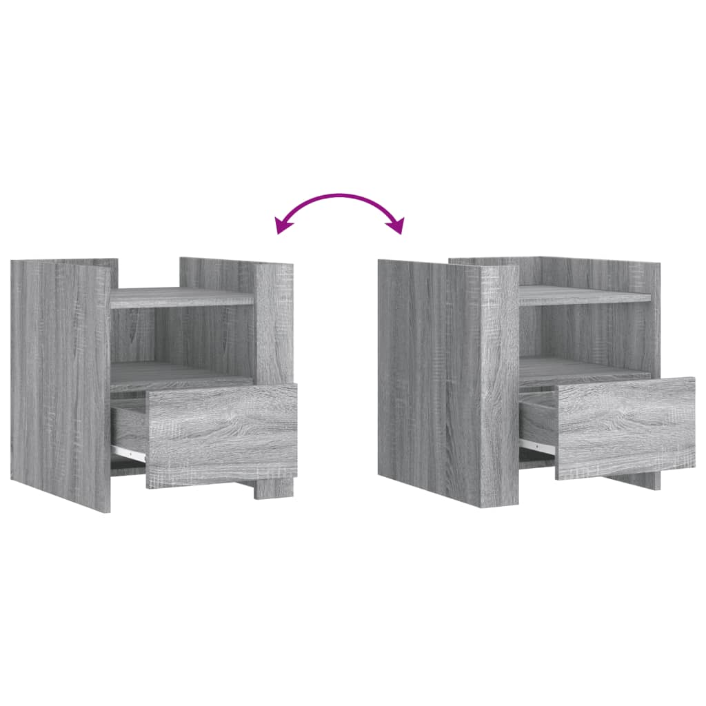 vidaXL Κομοδίνο Sonoma Γκρι 45x50x50 εκ. από Επεξεργασμένο Ξύλο