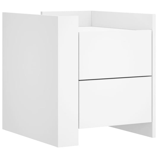 vidaXL Κομοδίνο Λευκό 45x50x50 εκ. από Επεξεργασμένο Ξύλο