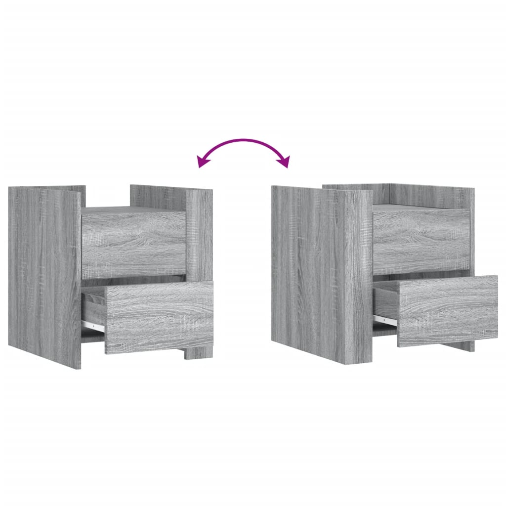 vidaXL Κομοδίνο Sonoma Γκρι 45x50x50 εκ. από Επεξεργασμένο Ξύλο