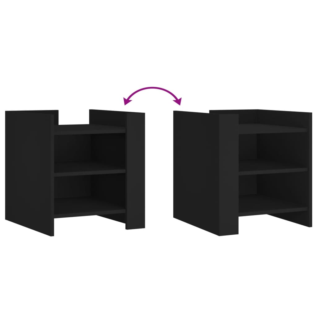 vidaXL Κομοδίνο Μαύρο 45x50x50 εκ. από Επεξεργασμένο Ξύλο