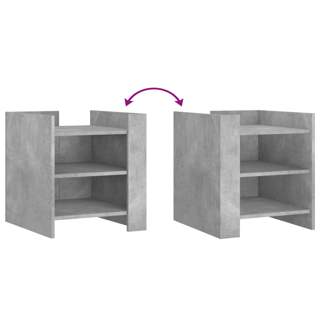 vidaXL Κομοδίνο Γκρι Σκυροδ. 45x50x50 εκ. από Επεξεργασμένο Ξύλο