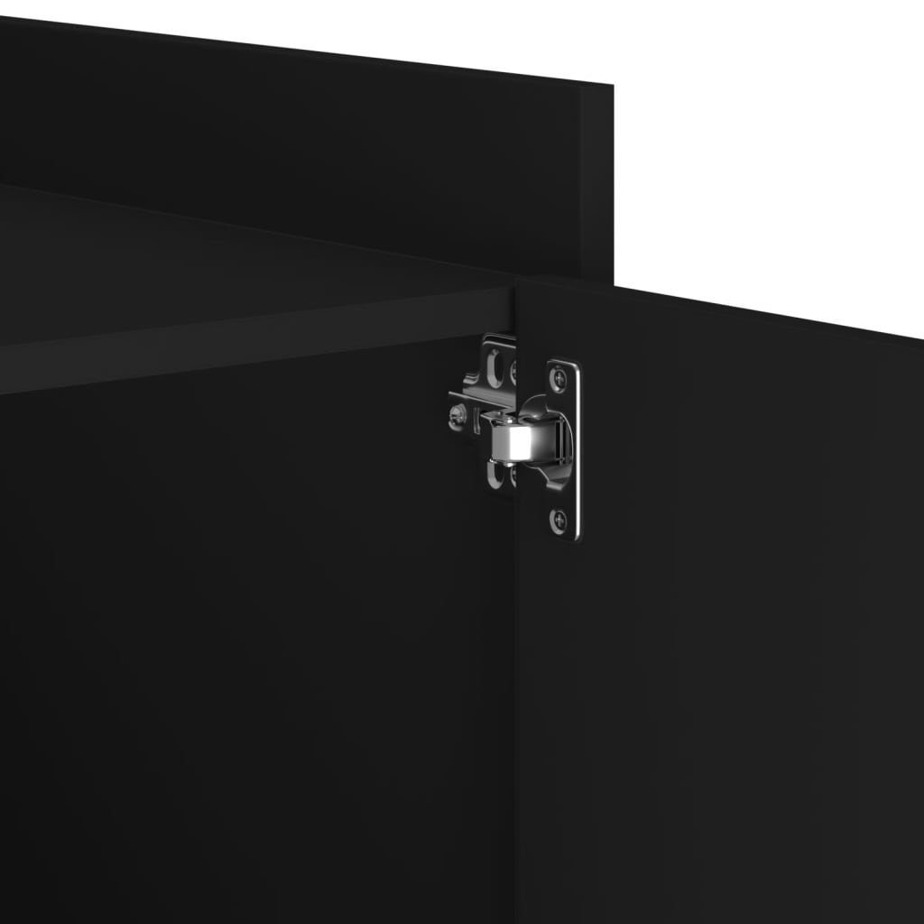 vidaXL Κομοδίνο Μαύρο 45x50x50 εκ. από Επεξεργασμένο Ξύλο