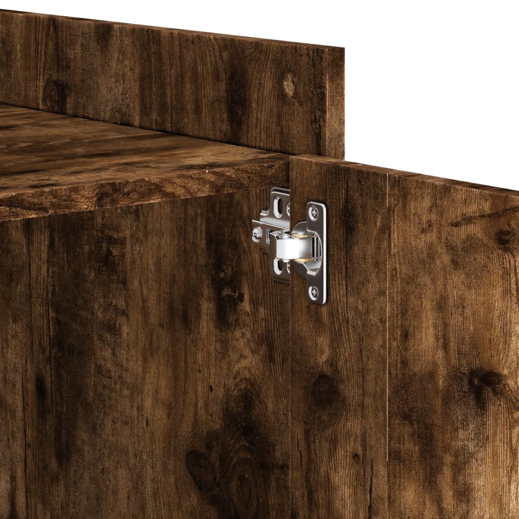 vidaXL Κομοδίνο Καπνιστή Δρυς 45x50x50 εκ. από Επεξεργασμένο Ξύλο