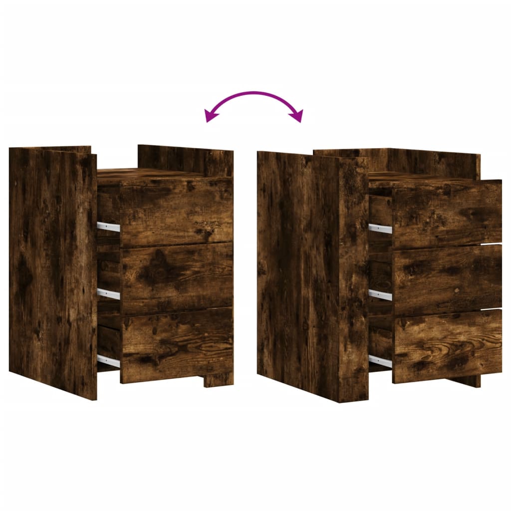 vidaXL Κομοδίνο Καπνιστή Δρυς 45x50x65 εκ. από Επεξεργασμένο Ξύλο