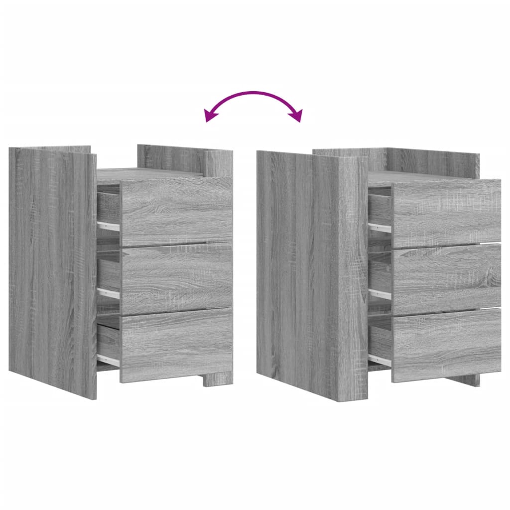 vidaXL Κομοδίνο Γκρι Sonoma 45x50x65 εκ. από Επεξεργασμένο Ξύλο