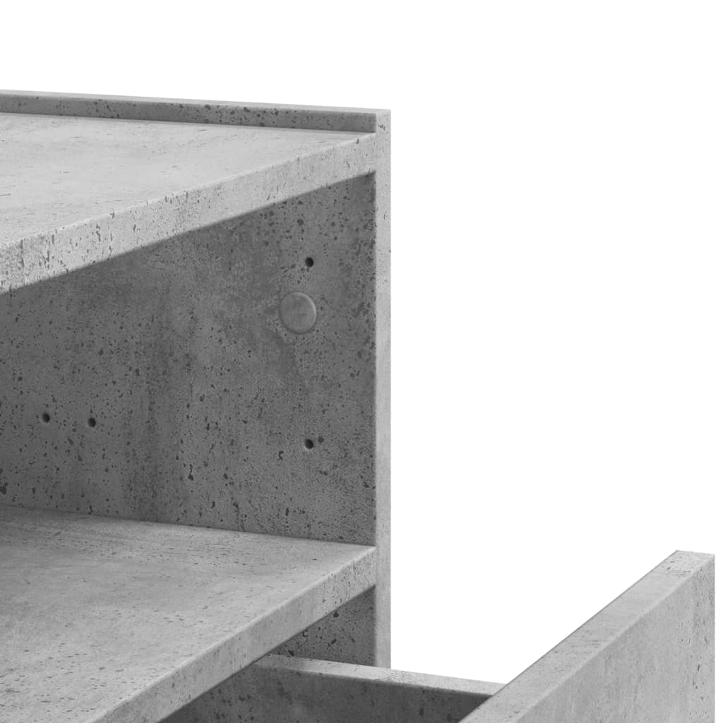 vidaXL Κομοδίνο Επιτοίχιο Γκρι Σκυροδέματος 45x30x35 εκ.