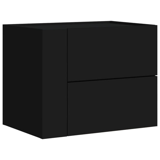 vidaXL Κομοδίνο Επιτοίχιο Μαύρο 45x30x35 εκ.