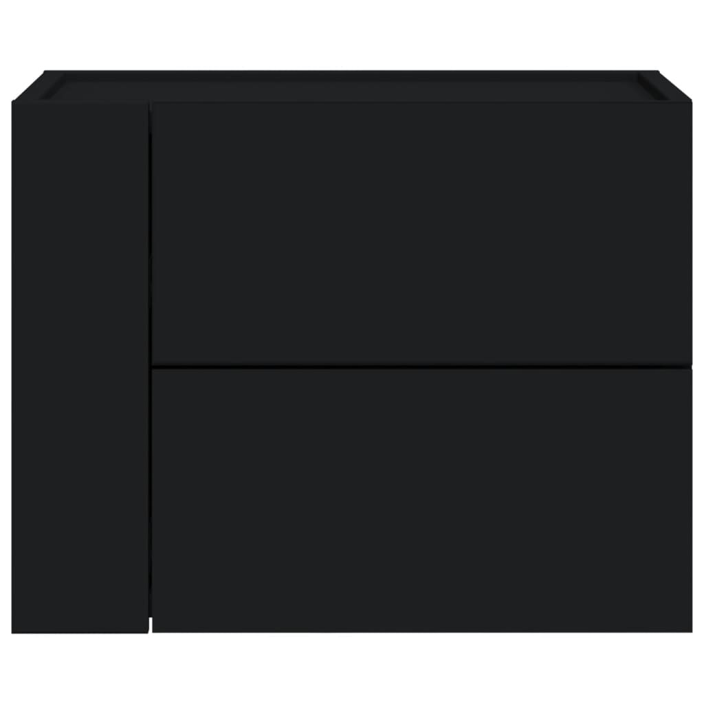 vidaXL Κομοδίνο Επιτοίχιο Μαύρο 45x30x35 εκ.