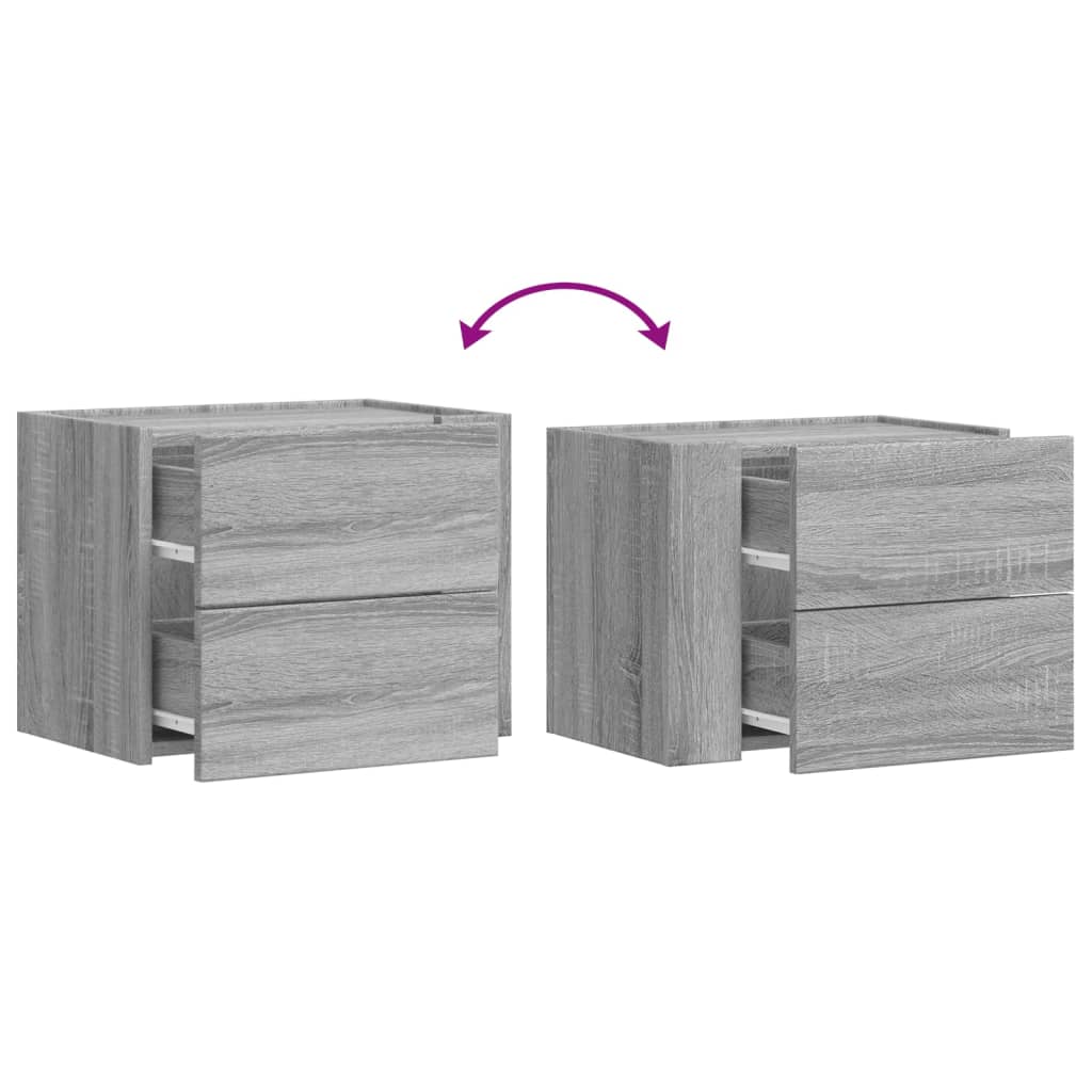 vidaXL Κομοδίνα Επιτοίχια Γκρι Sonoma 45x30x35 εκ.