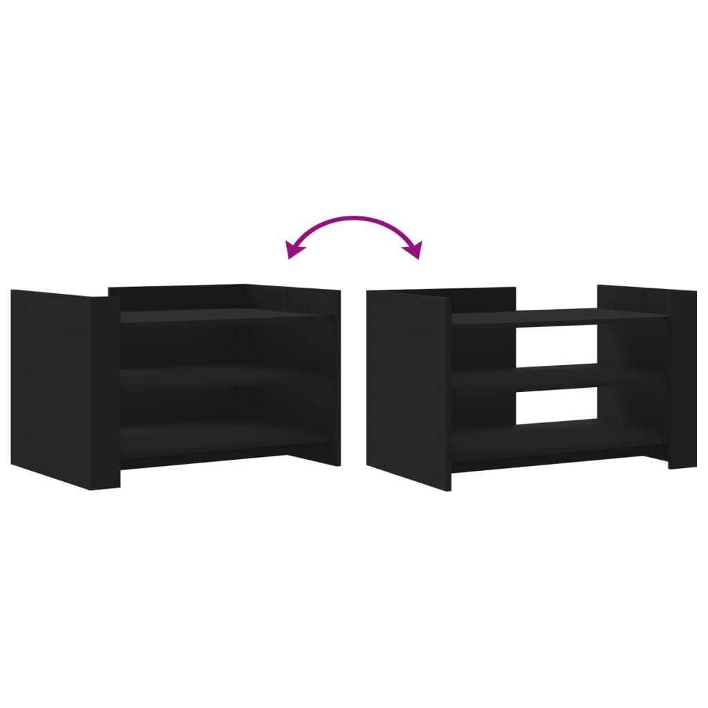 vidaXL Τραπεζάκι Σαλονιού Μαύρο 80x50x50 εκ. Επεξεργασμένο Ξύλο