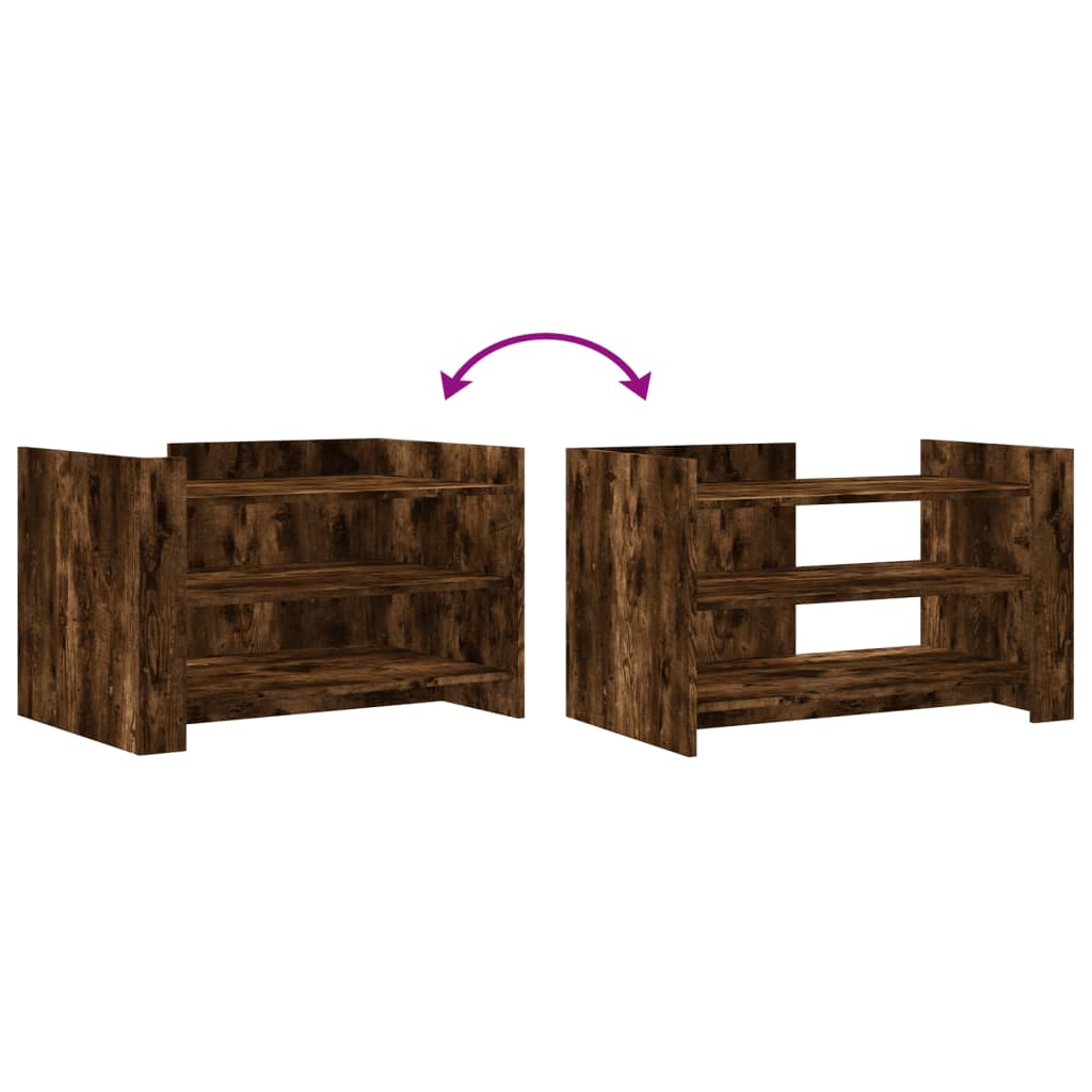 vidaXL Τραπεζάκι Σαλονιού Καπνιστή Δρυς 80x50x50 εκ. Επεξεργ. Ξύλο