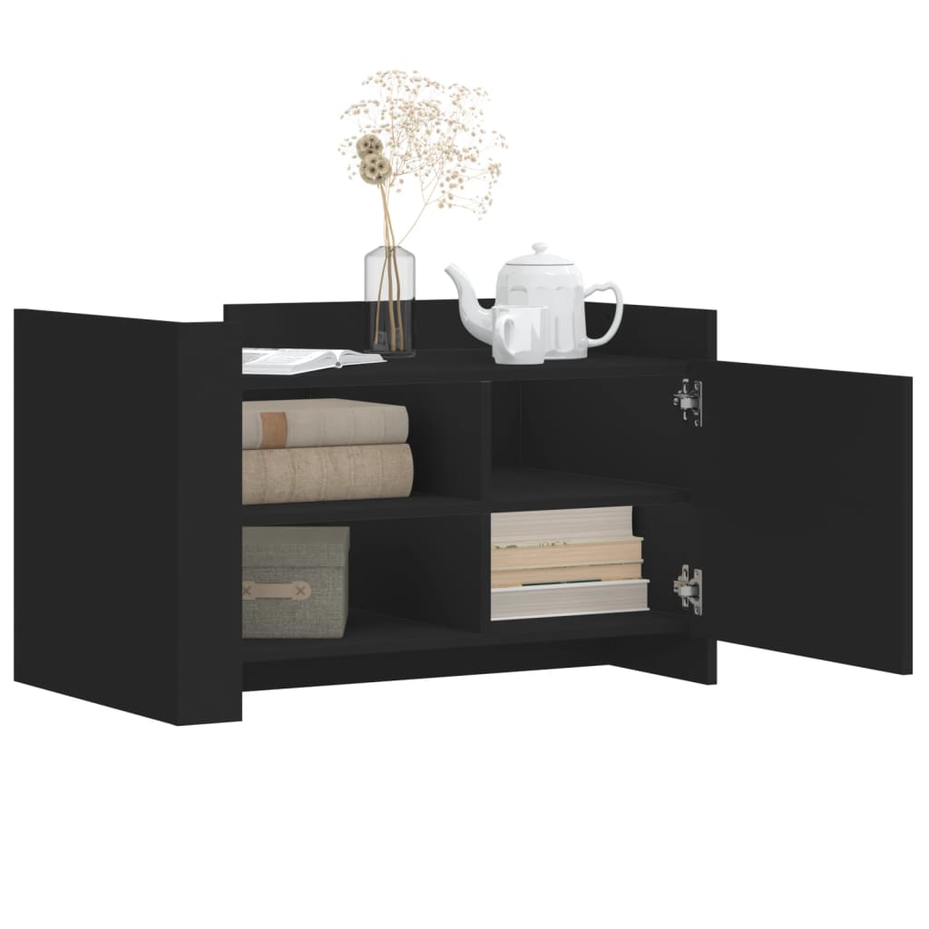 vidaXL Τραπεζάκι Σαλονιού Μαύρο 80x50x50 εκ. Επεξεργασμένο Ξύλο