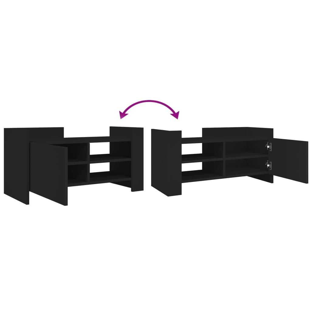 vidaXL Έπιπλο Τηλεόρασης Μαύρο 80x35x40 εκ. Επεξεργασμένο Ξύλο