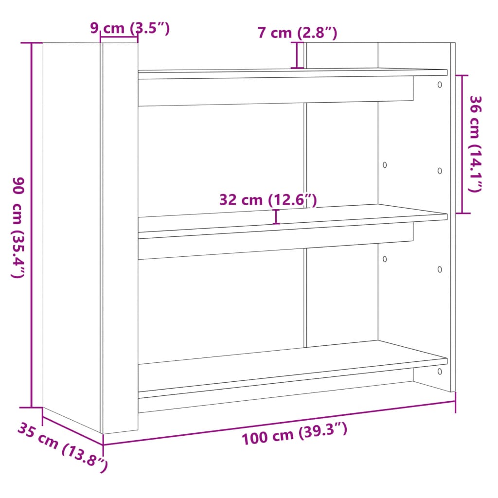 vidaXL Τραπέζι Κονσόλα Καφέ Δρυς 100x35x90 εκ. Επεξεργασμένο Ξύλο