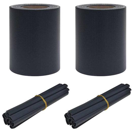 vidaXL Ράγες Ιδιωτικότητας Κήπου 2 τεμ PVC 35x0,19 μ Ματ Σκούρο Γκρι