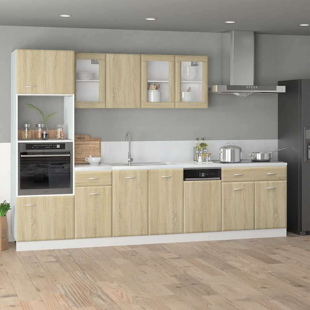vidaXL Κρεμαστό Γυάλινο Ντουλάπι "Lyon" Ξύλο Sonoma Δρυς 80x31x60 εκ. από Τεχνητό Ξύλο