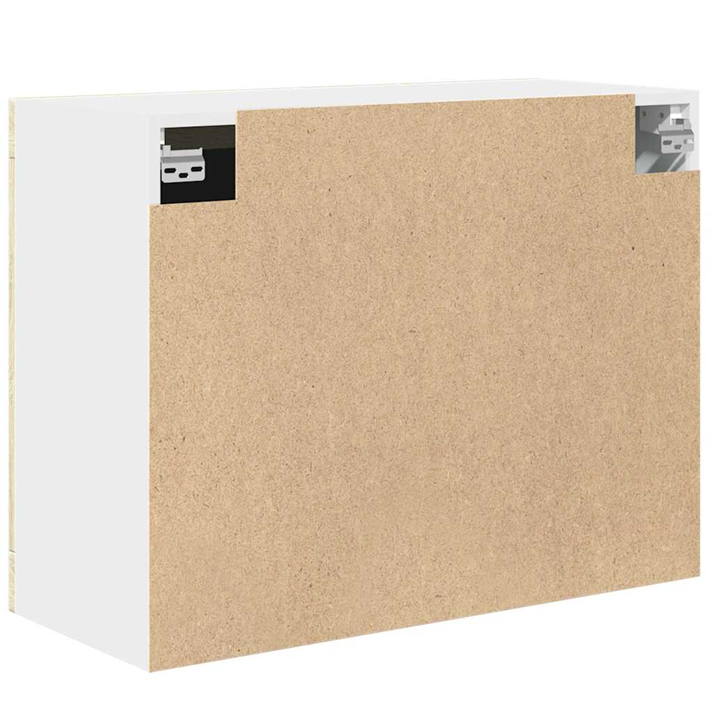 vidaXL Κρεμαστό Γυάλινο Ντουλάπι "Lyon" Ξύλο Sonoma Δρυς 80x31x60 εκ. από Τεχνητό Ξύλο