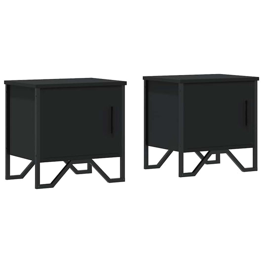vidaXL Κομοδίνα 2 τεμ. Μαύρα 40 x 30 x 40 εκ. από Επεξεργασμένο Ξύλο