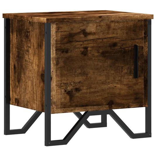 vidaXL Κομοδίνο Καπνιστή Δρυς 40 x 30 x 40 εκ. από Επεξεργασμένο Ξύλο