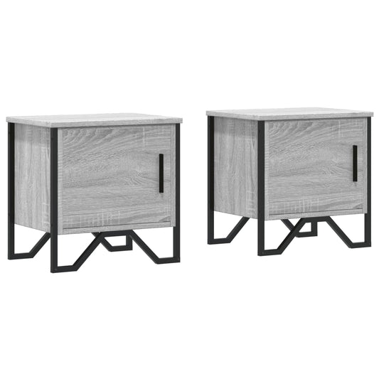 vidaXL Κομοδίνα 2 τεμ. Γκρι Sonoma 40x30x40 εκ. από Επεξεργασμένο Ξύλο