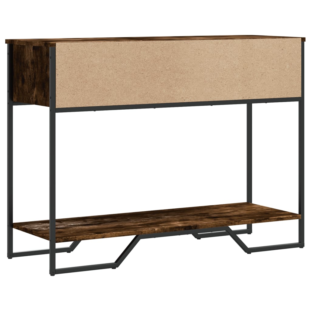 vidaXL Τραπέζι Κονσόλα Καπνιστή Δρυς 100x35x74,5εκ. Επεξεργασμένο Ξύλο