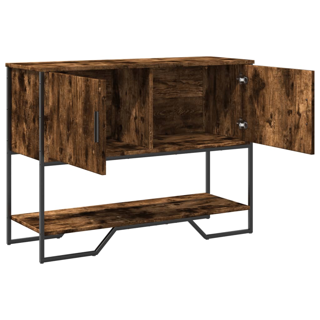 vidaXL Τραπέζι Κονσόλα Καπνιστή Δρυς 100x35x74,5εκ. Επεξεργασμένο Ξύλο