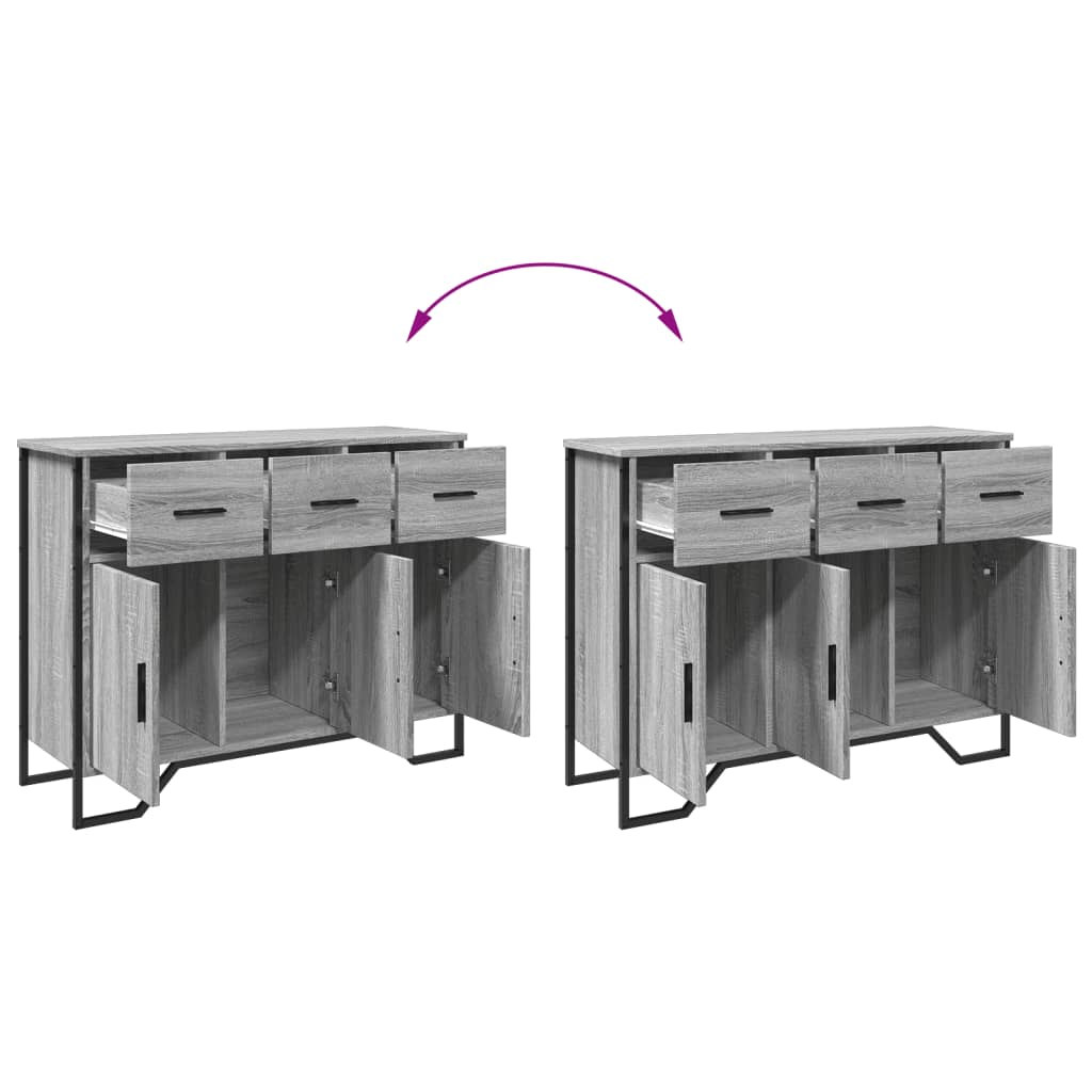 vidaXL Ντουλάπι Γκρι Sonoma 97x32,5x74,5 εκ. από Επεξεργασμένο Ξύλο