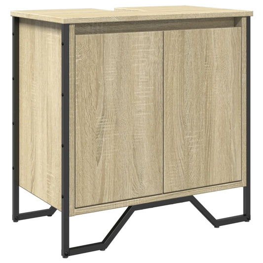 vidaXL Ντουλάπι Νιπτήρα Μπάνιου Sonoma Δρυς 60x35x60 εκ. Επεξ. Ξύλο