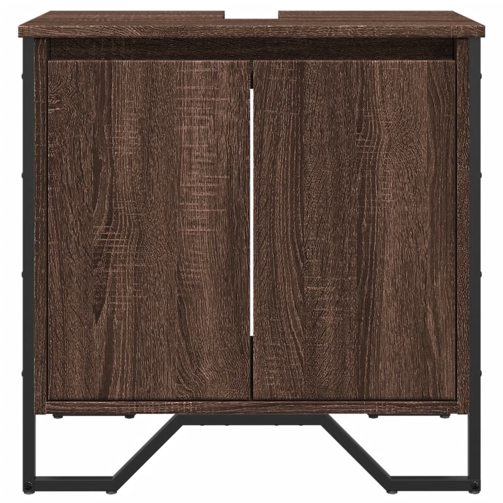 vidaXL Ντουλάπι Νιπτήρα Μπάνιου Καφέ Δρυς 60x35x60 εκ. Επεξ. Ξύλο