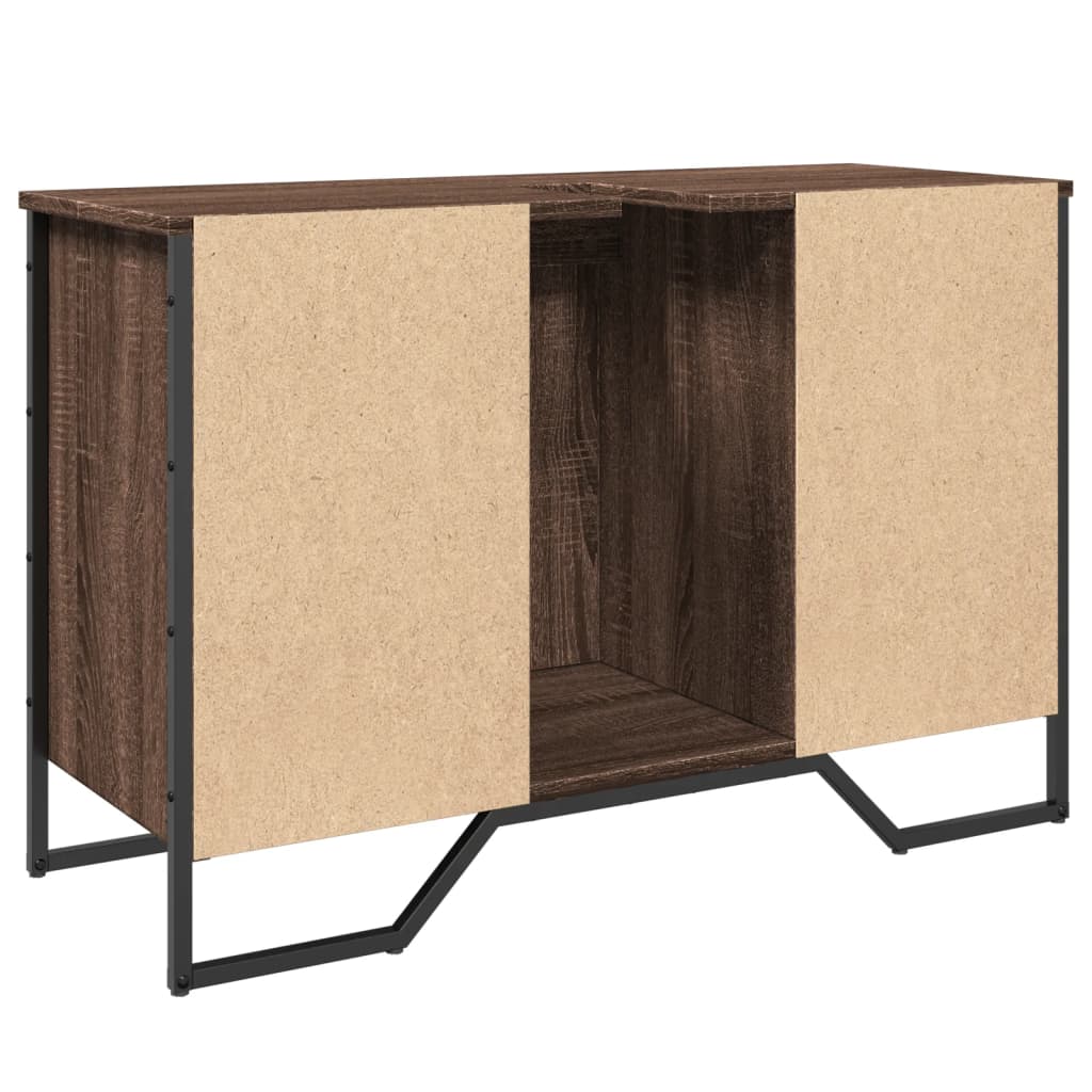 vidaXL Ντουλάπι Νιπτήρα Μπάνιου Καφέ Δρυς 91x35x60 εκ. Επεξ. Ξύλο