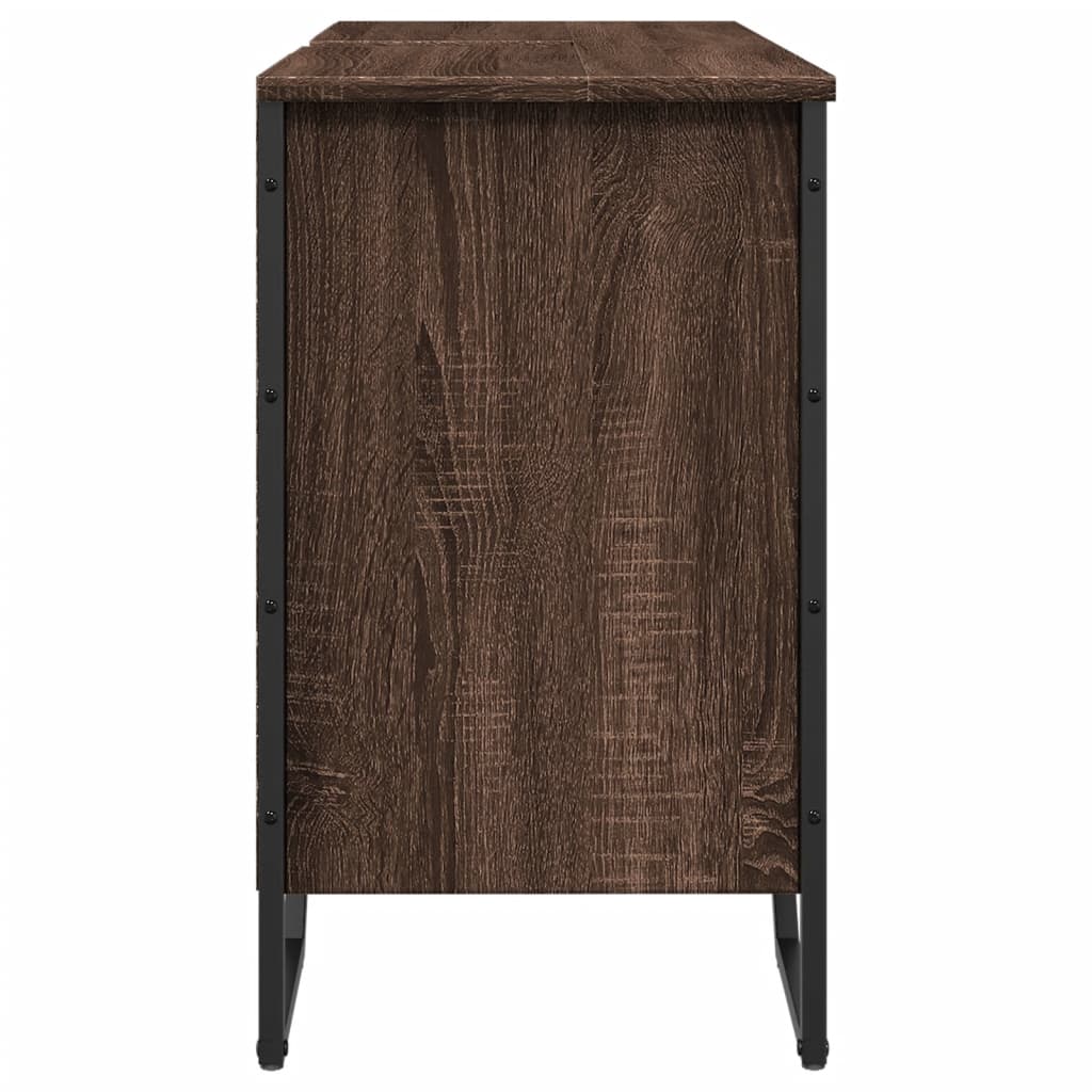 vidaXL Ντουλάπι Νιπτήρα Μπάνιου Καφέ Δρυς 91x35x60 εκ. Επεξ. Ξύλο