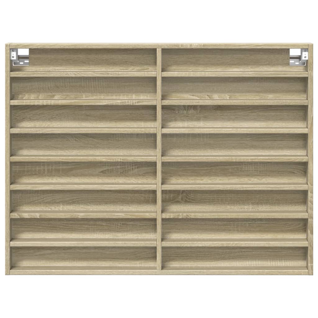vidaXL Βιτρίνα Χρώμα Sonoma Δρυς 100x8,5x75 εκ. από Επεξεργασμένο Ξύλο