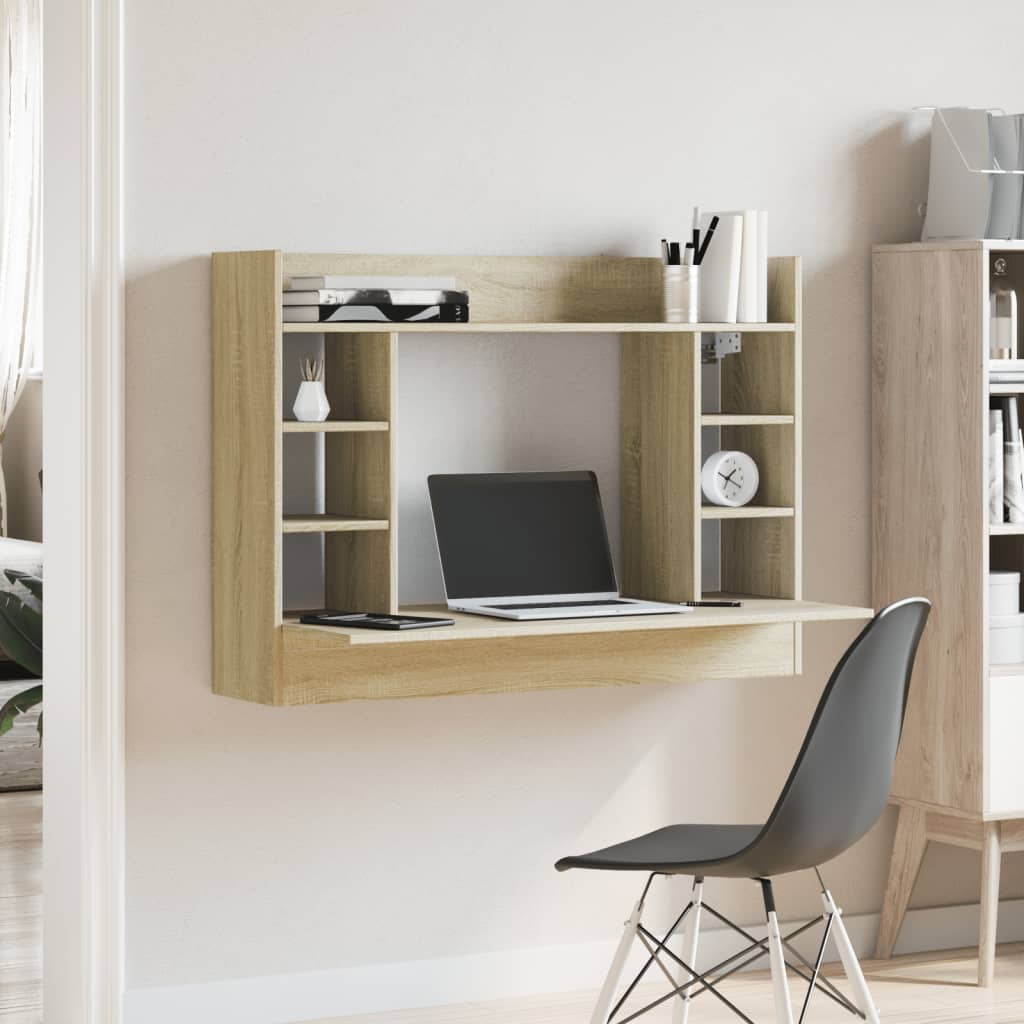 vidaXL Γραφείο Τοίχου Sonoma Δρυς 105x48x75 εκ. από Επεξεργασμένο Ξύλο