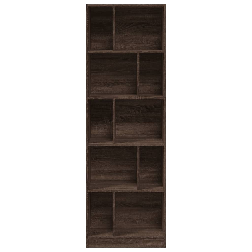 vidaXL Βιβλιοθήκη Καφέ Δρυς 57x28,5x174 εκ. από Επεξεργασμένο Ξύλο