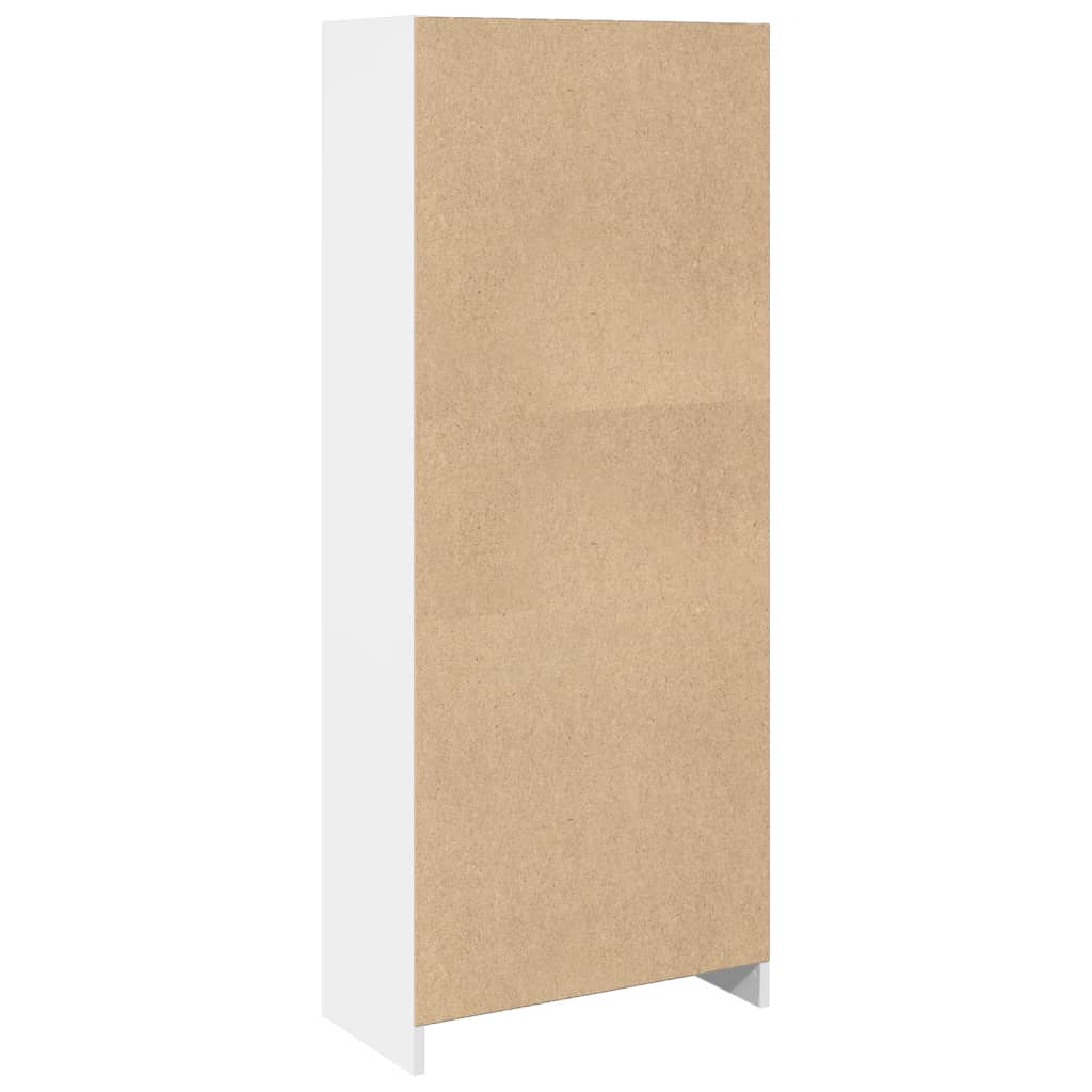 vidaXL Βιβλιοθήκη Λευκή 57 x 28,5 x 141 εκ. από Επεξεργασμένο Ξύλο